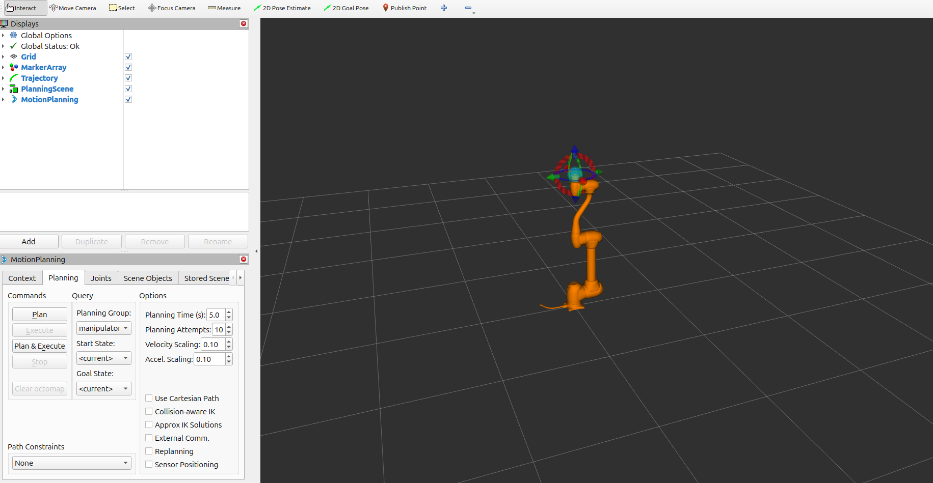 MoveIt RViz2 Launch Screenshot